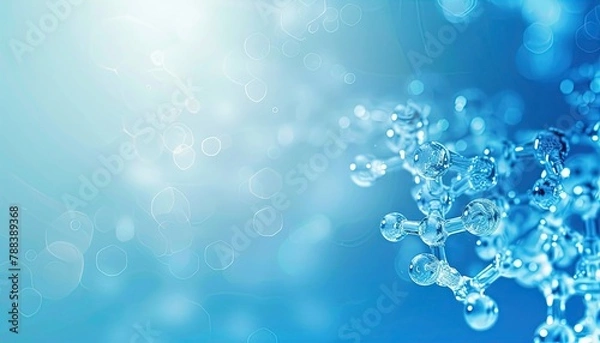 Obraz Abstract blue background on a medical theme, phonendoscope, hospital corridor, doctor.