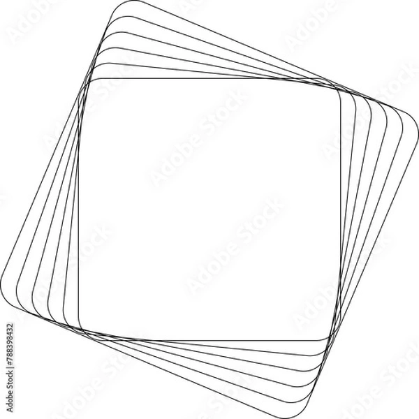 Obraz Rounded square swirl icon. Geometric element