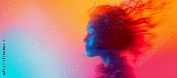 Fototapeta Dynamic Motion: Blurred Abstract Figure on Gradient Background. Generative ai
