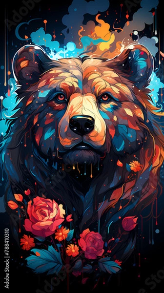 Fototapeta 数字艺术风格熊