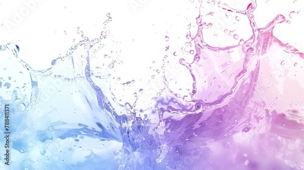 Obraz Splash of water on a white background. 3d rendering, 3d illustration.