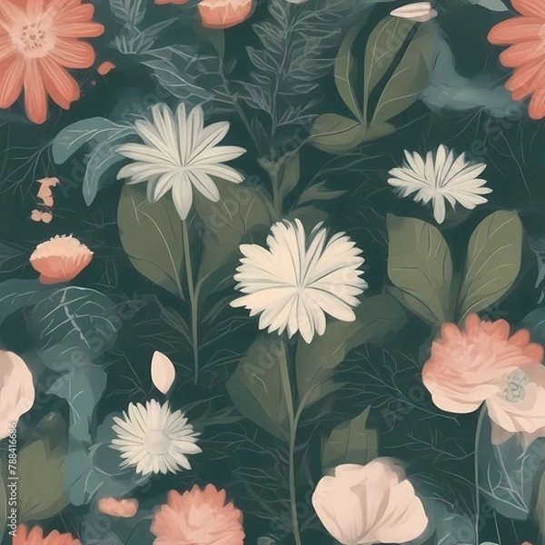 Fototapeta It's wonderful how nature-inspired designs, especially featuring plants and flowers, can evoke such positive emotions. Whether it's a realistic depiction or a more stylized approach, incorporating the