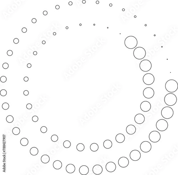 Obraz Dotted circular spiral halftone frame. Element for design