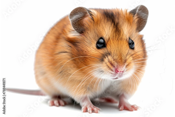 Obraz standing hamster. White background. Generative AI