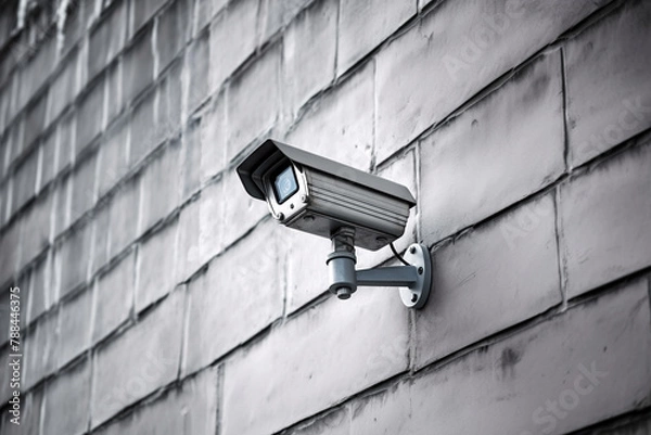 Obraz security camera on a wall, cctv
