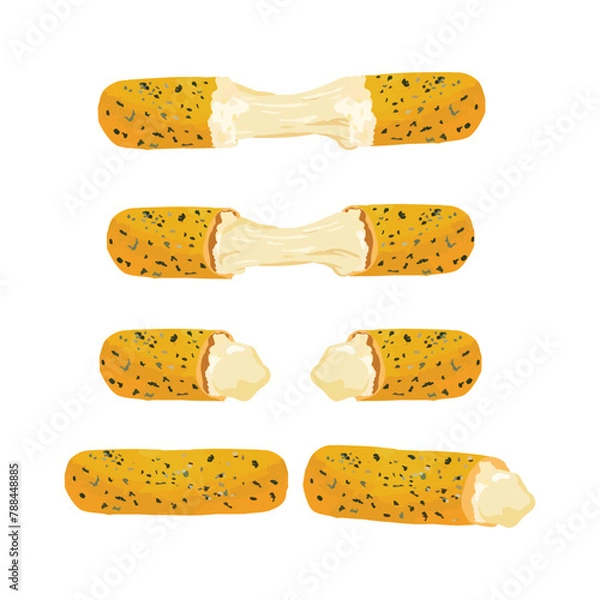 Fototapeta Hand drawn vector illustration of Mozzarella sticks
