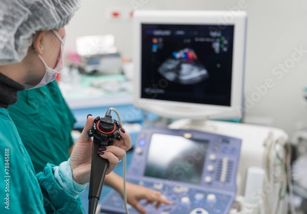 Obraz doctor use echocardiogram intraoperative