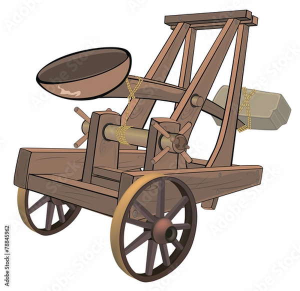 Fototapeta A video game object:catapult