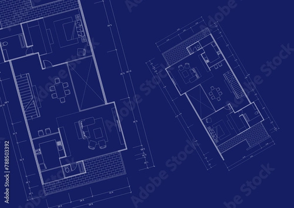 Obraz Write a blueprint architecture for building.
