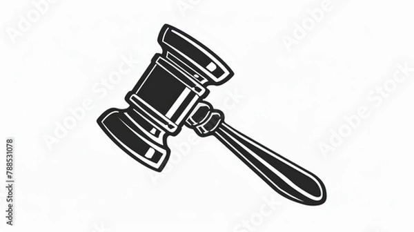 Fototapeta Hammer judge icon vector illustration on white background
