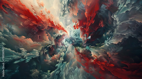 Obraz An Abstract Interpretation Of The Subconscious Mind, Where Dreams And Memories Intertwine To Form A Surreal Landscape Of Hidden Desires And Fears