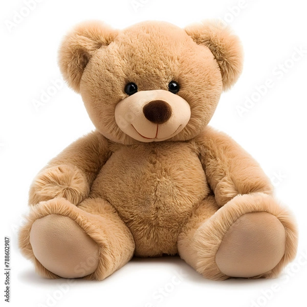 Obraz Plush Teddy Bear on White Background