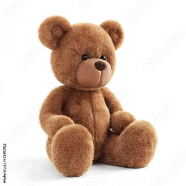 Obraz Plush Teddy Bear on White Background