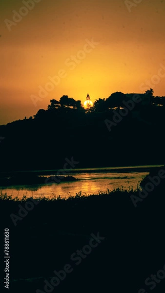 Obraz Sunset sur la mer en Grèce