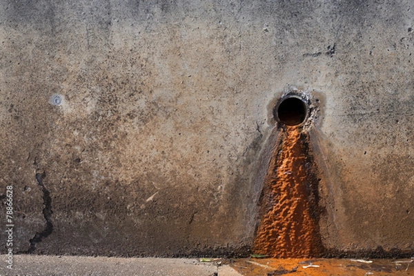 Fototapeta Rusty sludge from the drainpipe