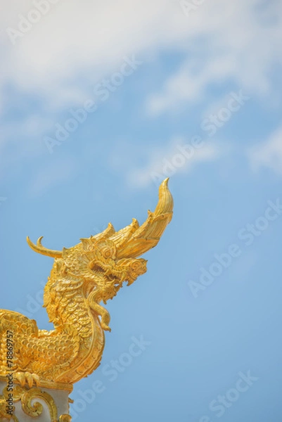 Obraz Arts of Buddhism - King of Naga statue in Thailand temple.