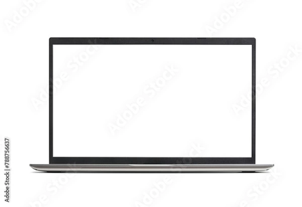 Obraz Modern laptop with empty transparent screen, front view
