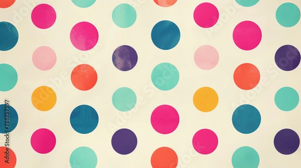 Fototapeta multicolored dot circles seamless pattern