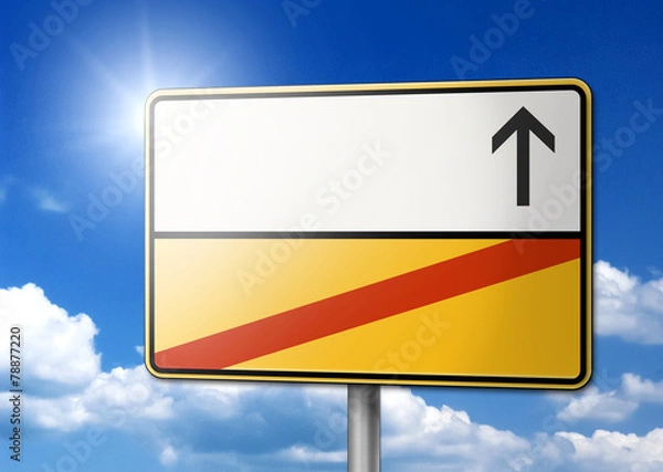 Obraz Ortsschild Schild blanko Vorlage Hintergrund