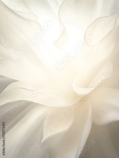 Fototapeta Abstract White Floral Swirls Soft Background.
