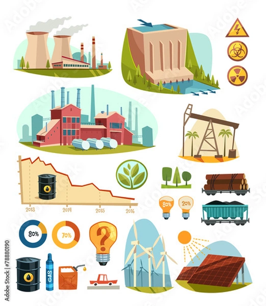 Fototapeta Energetics and natural resources. Infographic elements.