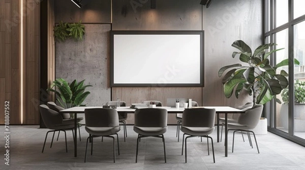 Fototapeta Office Meeting Room Display Mockup, Ideal for Presentations, AI Created