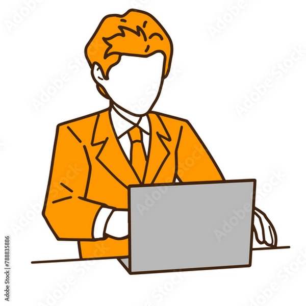 Fototapeta パソコンで仕事をするビジネスマン