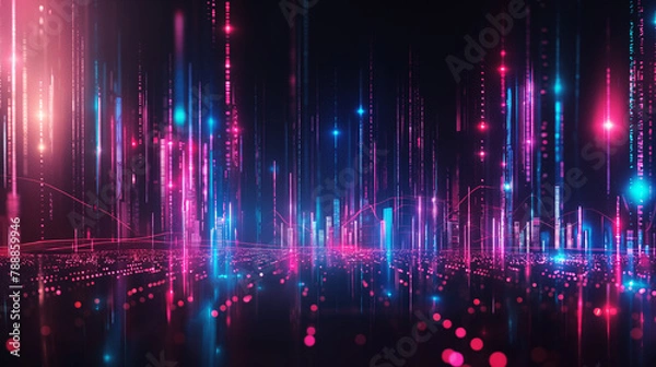 Fototapeta 数値データや投資の3Dグラフ背景イメージ 3d image of Graph of stock, investment, numbers of data