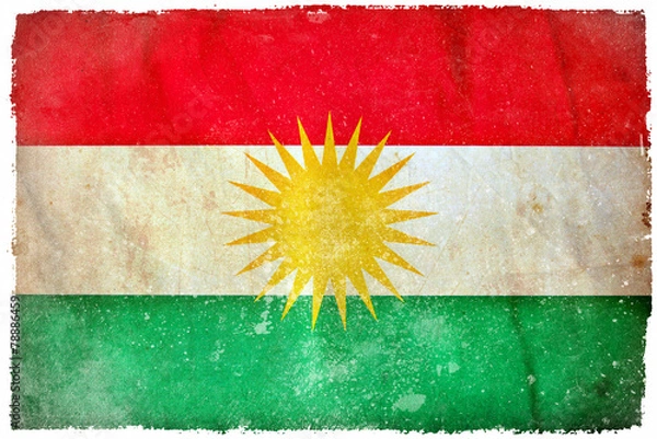 Obraz Kurdistan grunge flag