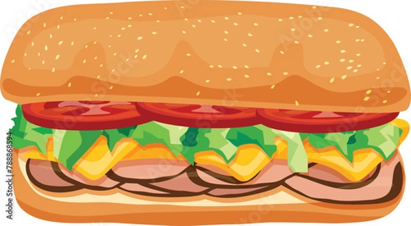 Obraz Roast Beef Sub Sandwich