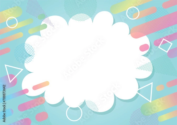 Fototapeta ポップなモコモコフレーム