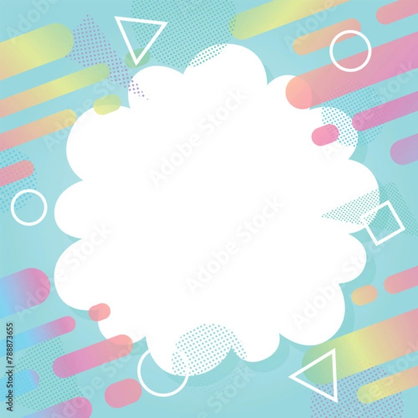 Fototapeta ポップなモコモコフレーム