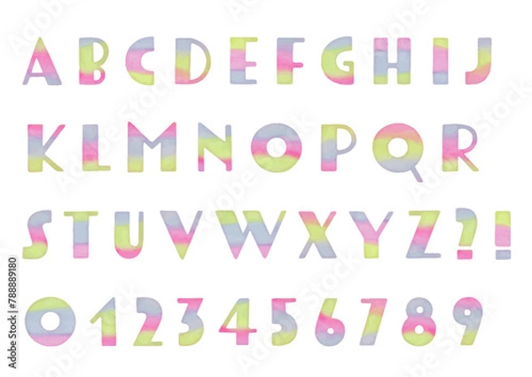 Fototapeta Set of watercolor calligraphy logotypes Tomarik Display