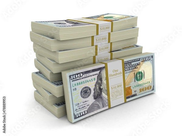 Obraz Pile of Dollars (clipping path included)