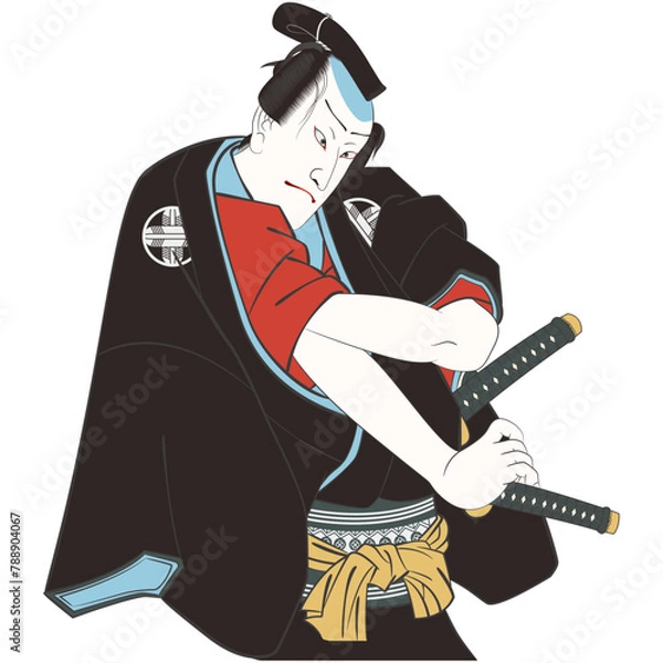 Fototapeta 浮世絵　歌川国貞　早野勘平のイメージイラスト1