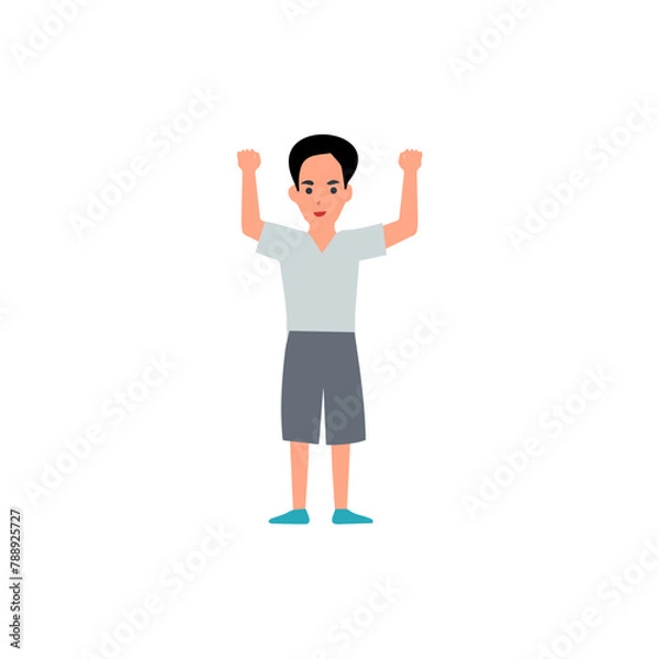 Fototapeta pose of children playing vector child