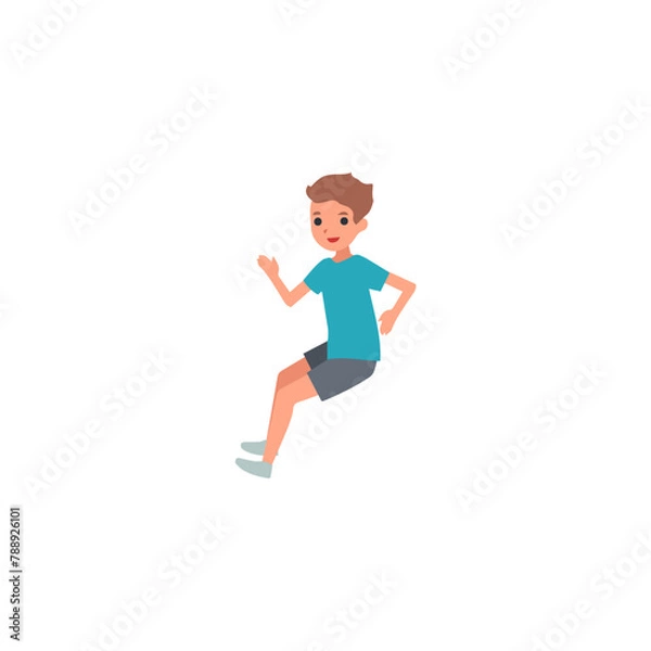 Fototapeta pose of children playing vector child