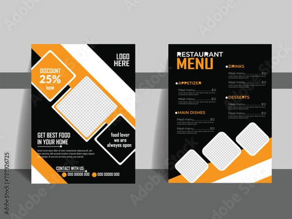 Obraz Restaurant Food Menu Layout.
