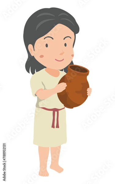 Obraz 弥生土器を持つ弥生人の女性