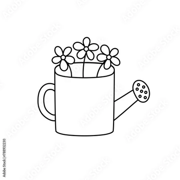 Fototapeta Spring watering can