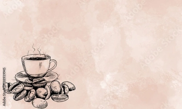 Fototapeta Template background image for coffee time