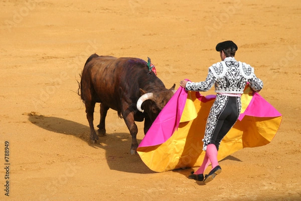 Obraz atakujący byk.