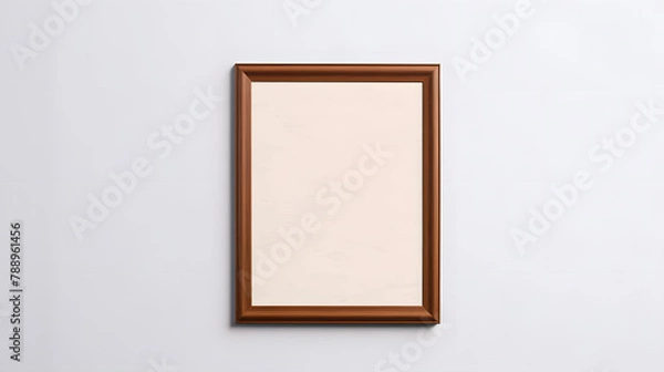 Fototapeta Empty wooden picture frame or mockup frame hanging for decorative pictures on the wall