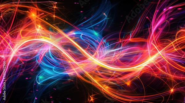 Fototapeta Vibrant Abstract Background With Bright Lights