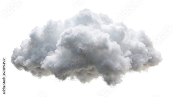 Fototapeta Cutout clean white cloud transparent backgrounds special effect 3d illustration