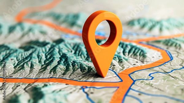 Fototapeta pin location icon for navigation or map, Generative Ai