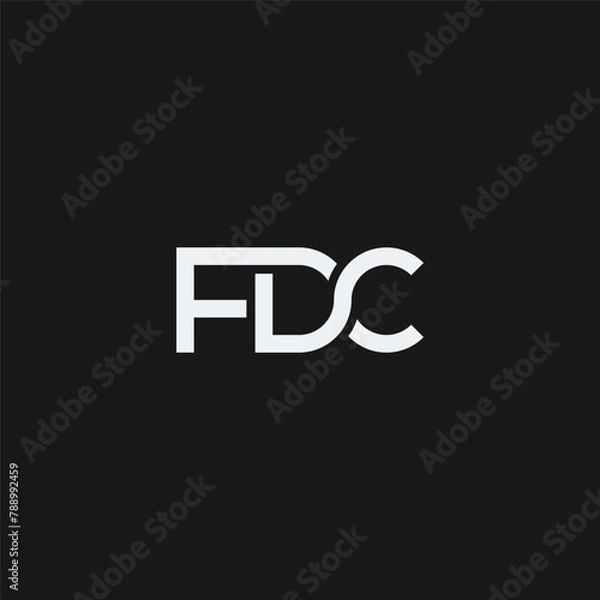 Fototapeta FDC lettering monogram logo interlocking style.