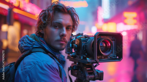 Fototapeta 若い白人カメラマン