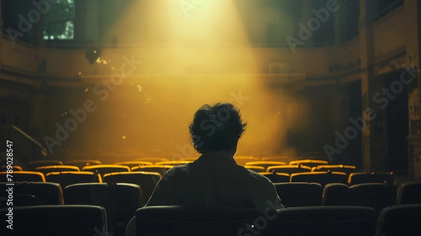 Obraz Man in old cinema