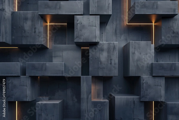 Fototapeta Abstract 3d pattern. Brutalist style. Background image. Created with Generative AI technology.